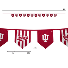 Load image into Gallery viewer, Indiana University Pennant Flags | 18&#39; of string with 12 flags | Candy Stripe | Banner Flags |Waterproof | Double sided | Durable | Recyclable
