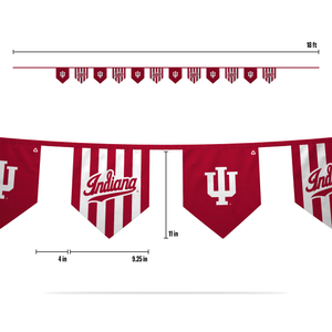Indiana University Pennant Flags | 18' of string with 12 flags | Candy Stripe | Banner Flags |Waterproof | Double sided | Durable | Recyclable